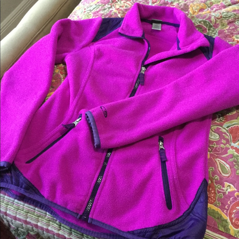 Champion Fleece Zip Jacket Fuchsia Pink and Blue